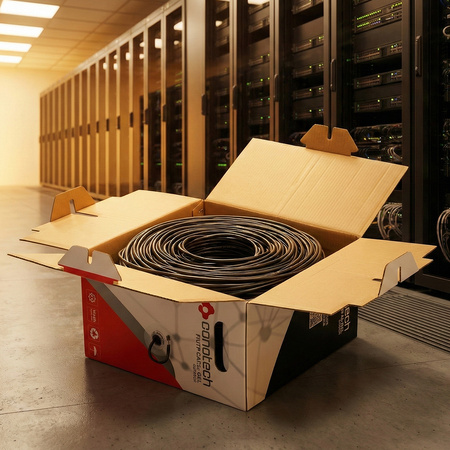 Skrętka LAN kat.5e F/UTP GEL+PE 305m CU CZARNA ŻEL