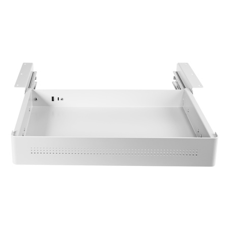 Under-Desk Storage Drawer USB Ports Standard Black