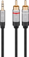 Kabel audio Jack 3,5mm - 2x RCA Goobay Plus 3m