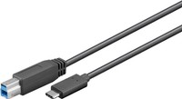 Kabel USB-C - USB typ B 3.0 Goobay černý 1m