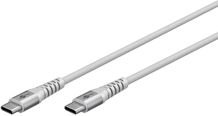 Kabel USB-C 2.0 Goobay SuperSoft TEXTIL biały 2m