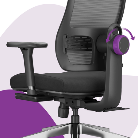 Zestaw ergonomiczny do biura krzesło LUMBO 22 + biurko manualne SPE-O113 100×60 czarne