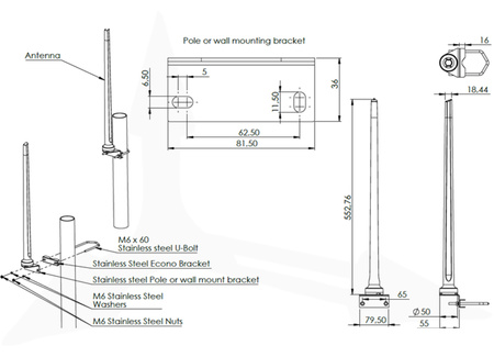 Antena SISO ISM Poynting OMNI-300 typ N bez kabla