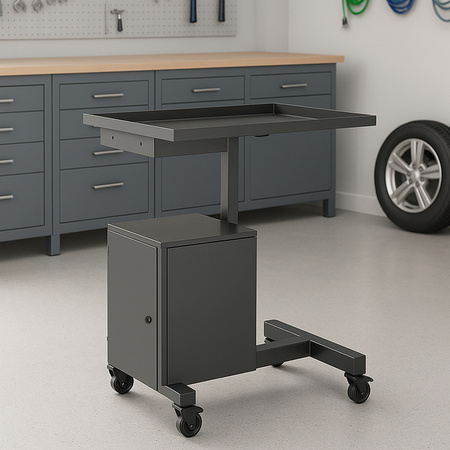 Wózek warsztatowy z szafką zamykaną kluczem SPC141