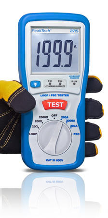 Cyfrowy tester pętli zwarcia PSC PeakTech 2715