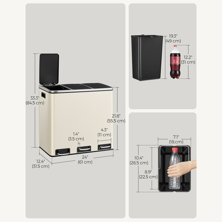 Funky Trash Can Gold Black Spacetronik Potrójny