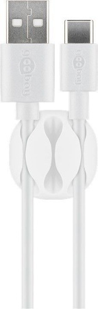 Cable organizer 3M glue set 5-piece white Goobay