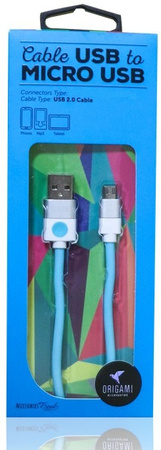 USB - microUSB 2.0 cable ORIGAMI 2m Blue