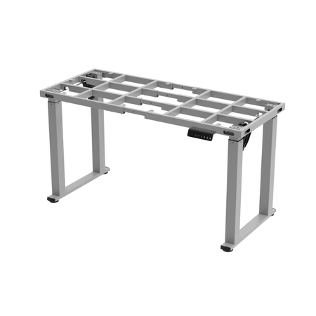 Zestaw do nowoczesnego biura: biurko elektryczne + fotel szary