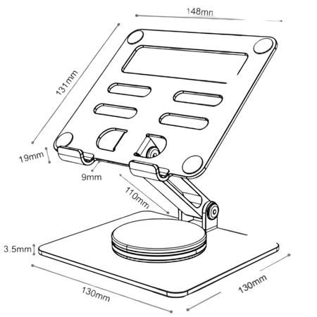 Obrotowa Podstawka na Tablet/Telefon SPP121G 360° Aluminium