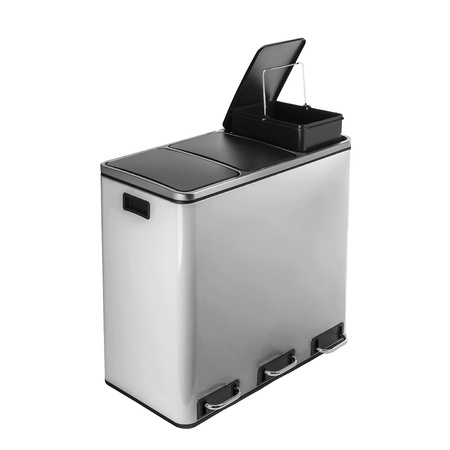 Funky Trash Can Silver Black Spacetronik Potrójny