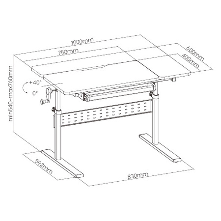XD children's adjustable desk SPE-X102WL 100x60cm