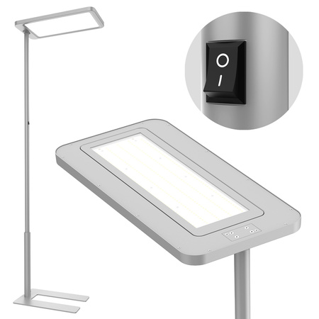 Lampa podłogowa biurowa LED GLOW D20 80W Srebrna