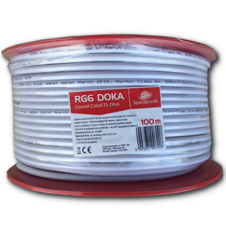 Kabel RG6 Spacetronik DOKA 4K Trishield 6x100 boun