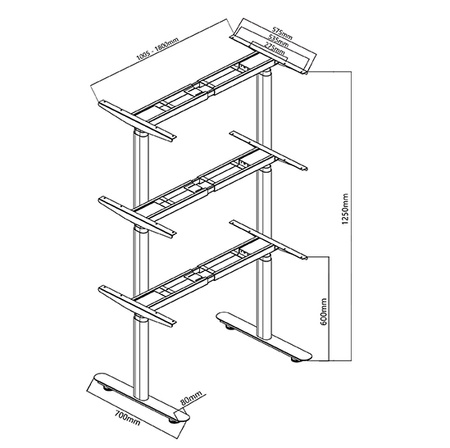 Spacetronik SPE-238OB electric desk stand