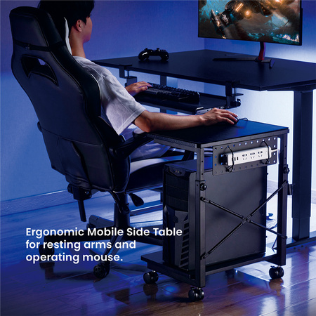 Mobile Computer Stand with Shelf SPC112