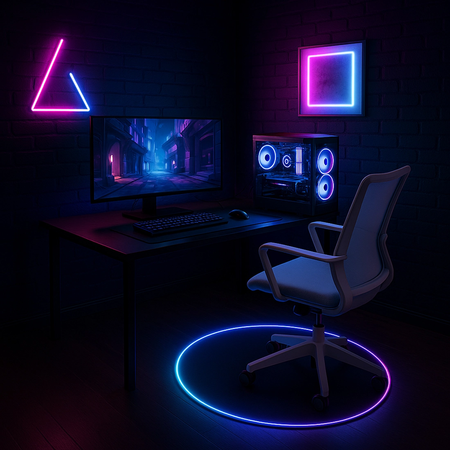 Zestaw gamingowy RGB biurko elektryczne 136x66 krzesło DORIS 11