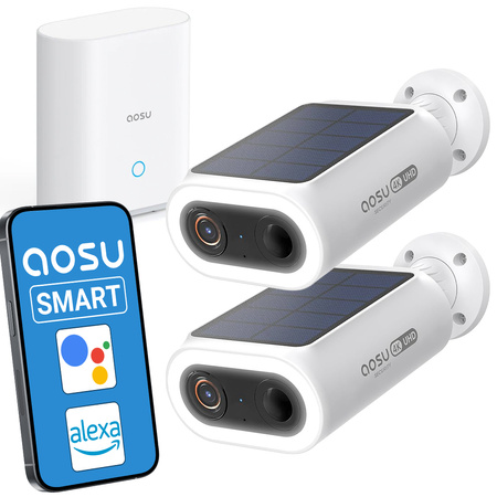 Zestaw 2 kamer solarnych + stacja 32GB Aosu P1 SE SL-C8E-2H