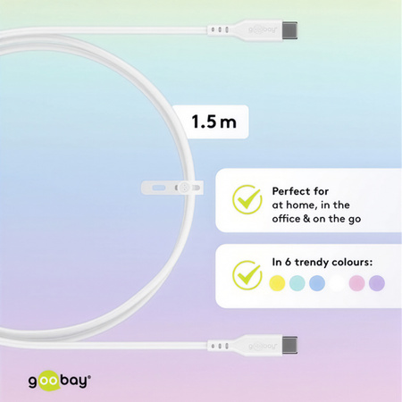 Kabel USB-C 2.0 Goobay silikonowy biały 1.5m
