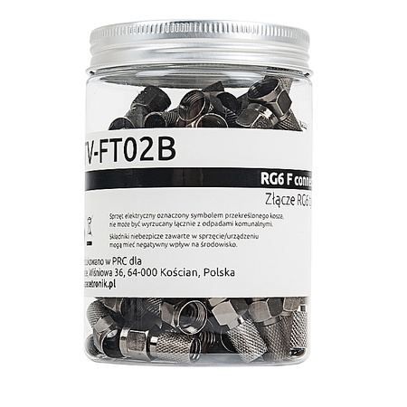 Spacetronik TV-FT02B screw-on F connector 100 pcs.