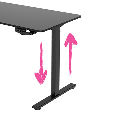 Zestaw ergonomiczny do biura krzesło LUMBO 22 + biurko manualne SPE-O113 100×60 czarne