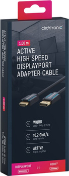 CLICKTRONIC DisplayPort DP - HDMI kábel 1m