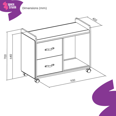 Szafka z kółkami na dokumenty Spacetronik Frodi