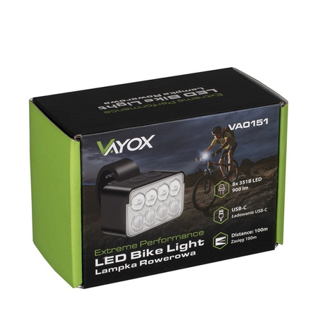 Front bike light 8xLED 900lm VA0151