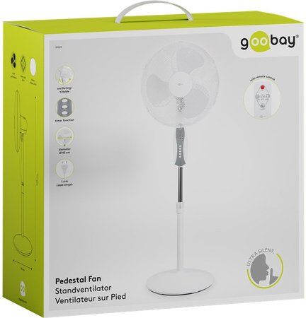 16" Goobay Standventilator 45W WHITE mit Fernbedienung