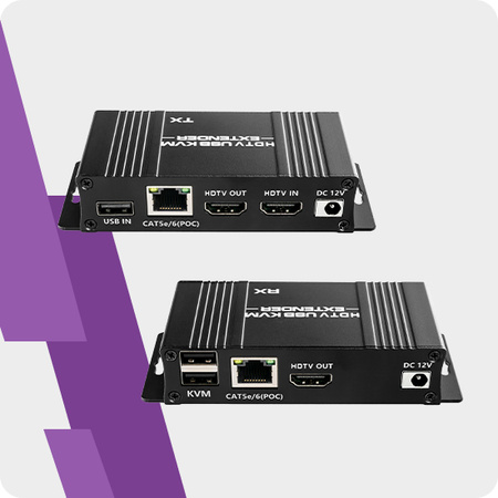 HDMI KVM to LAN-RJ45 USB 60m Spacetronik converter