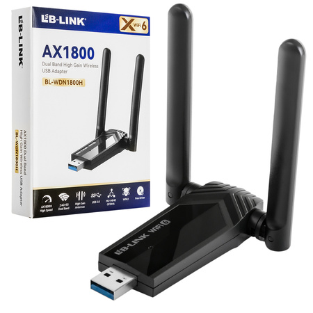 Sieťový adaptér USB 3.0 Wi-Fi 6 1800 Mb/s WDN1800H