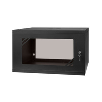 RACK 19'' 6U 600x450mm cabinet BLACK Glass door