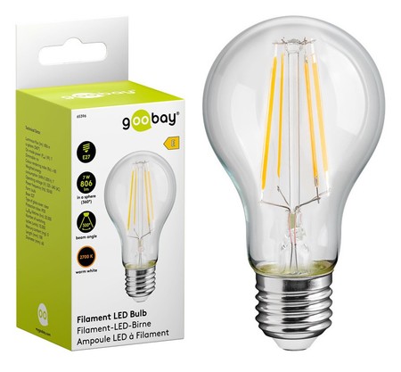 LED FILAMENT 7W E27 2700K Žárovka Goobay E