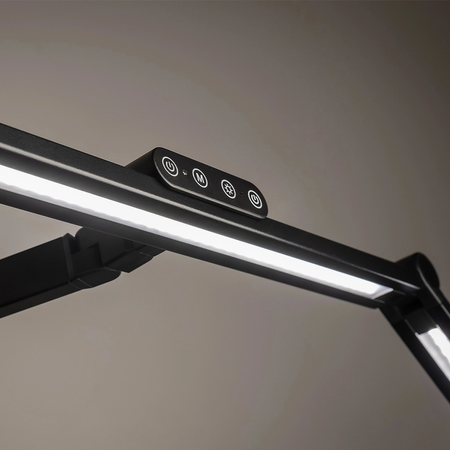 Zestaw ergonomiczny biurko elektryczne SPE F121 krzesło Spiro lampa Glow D8