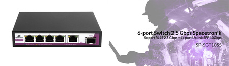 SWITCH 5 portów RJ45 2.5G +port SFP 10G SP-SGT105S