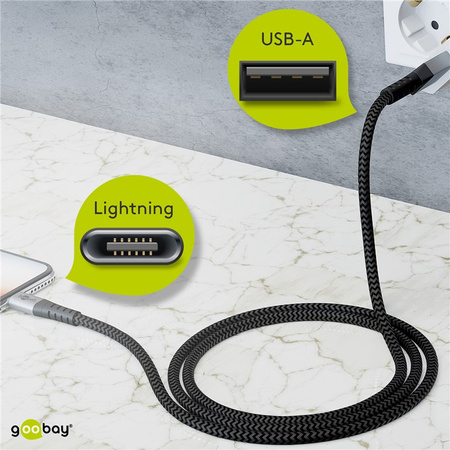USB 2.0 - Apple Lightning Kabel Goobay TEXTIL 05m