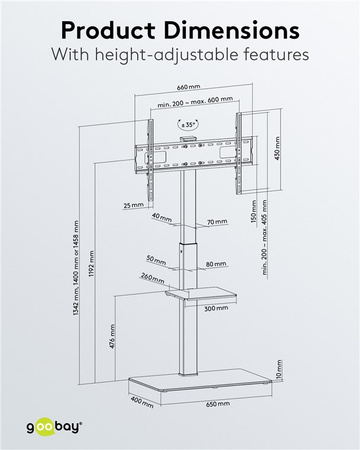 Nogi TV Goobay BASIC TABLE STAND M 32"-55" 40kg