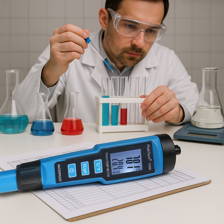 Miernik Odczynu pH temp i EC cieczy PeakTech 5306