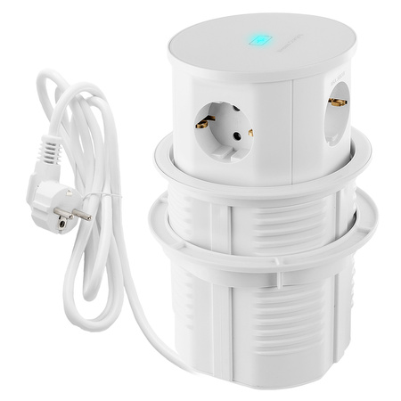 Spacetronik SPS-R3D6W V2 round tabletop socket