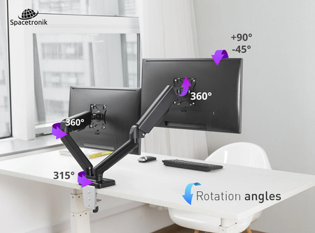 Gashalter für zwei Spacetronik SPA-G120 Monitore