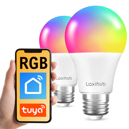 RGB WiFi E27 smart bulb Tuya Laxihub x2