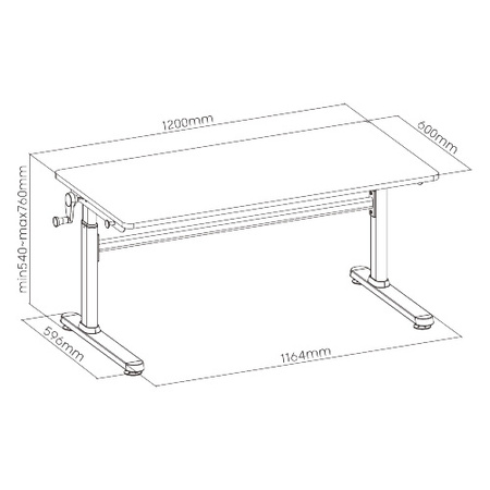 Nastaviteľný stôl Spacetronik XD SPE-X103WL 120x60