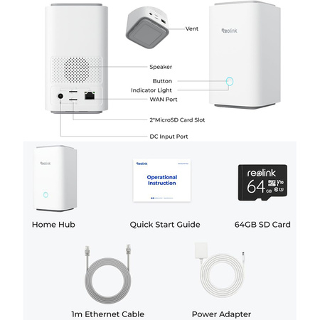 Stacja bazowa na microSD do kamer Reolink Home Hub