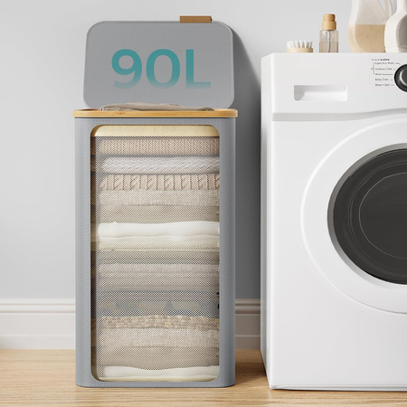 Kosz na pranie 90L 1 komorowy szary