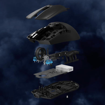 Mysz DELUX M800 PRO czarna 26000DPI 8000 Hz + dock