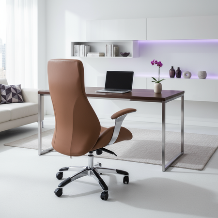 Swivel office armchair with armrest ALMA brown