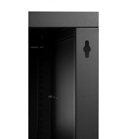 RACK 19'' 6U 600x350mm BLACK Sklenené dvere
