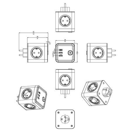 Listwa zasilająca 4xAC 2xUSB 1xUSB-C SPS-C03W