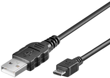 USB - microUSB cable 1m BLACK Goobay
