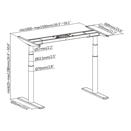 Spacetronik SPE-227B electric desk stand